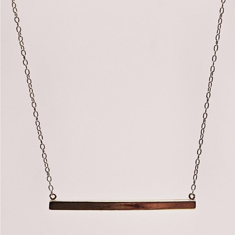 Jacmel Mauritus JCM Sterling Silver (925) Vermeil Bar Necklace, 16” 2.38 Grams